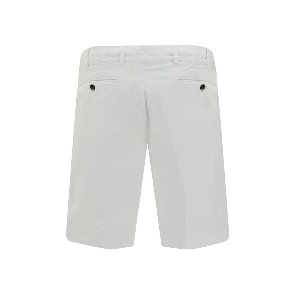 White Cotton Bermuda Shorts
