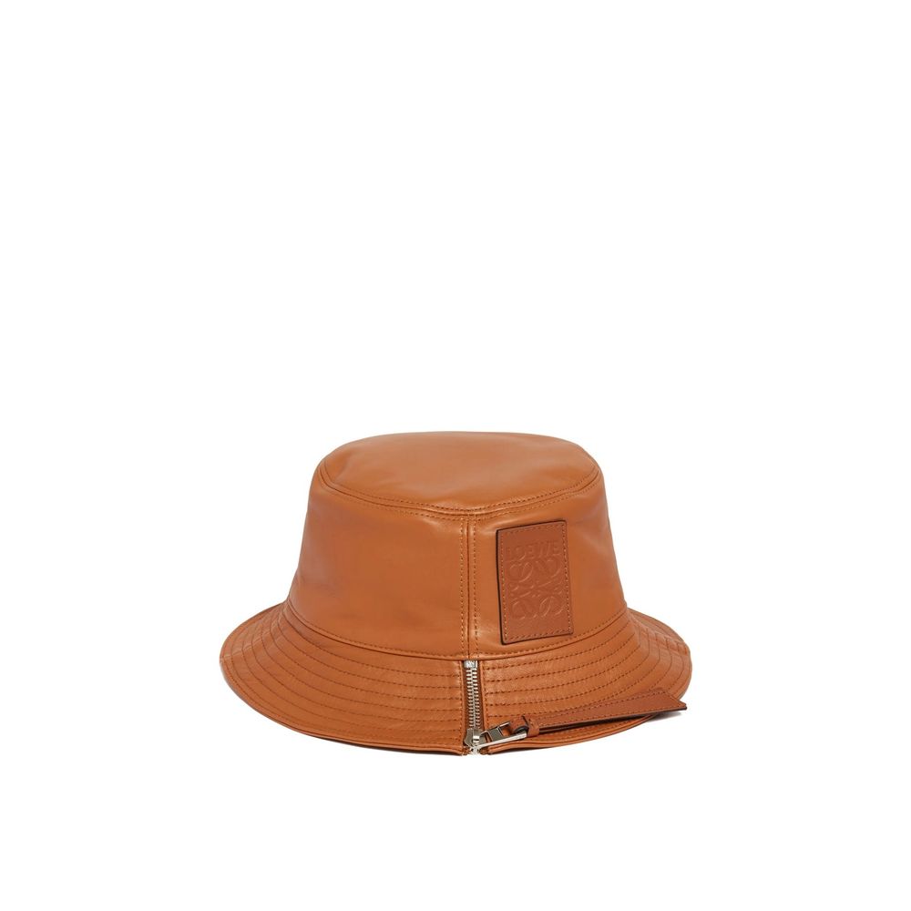 Brown Calfskin Bucket Hat