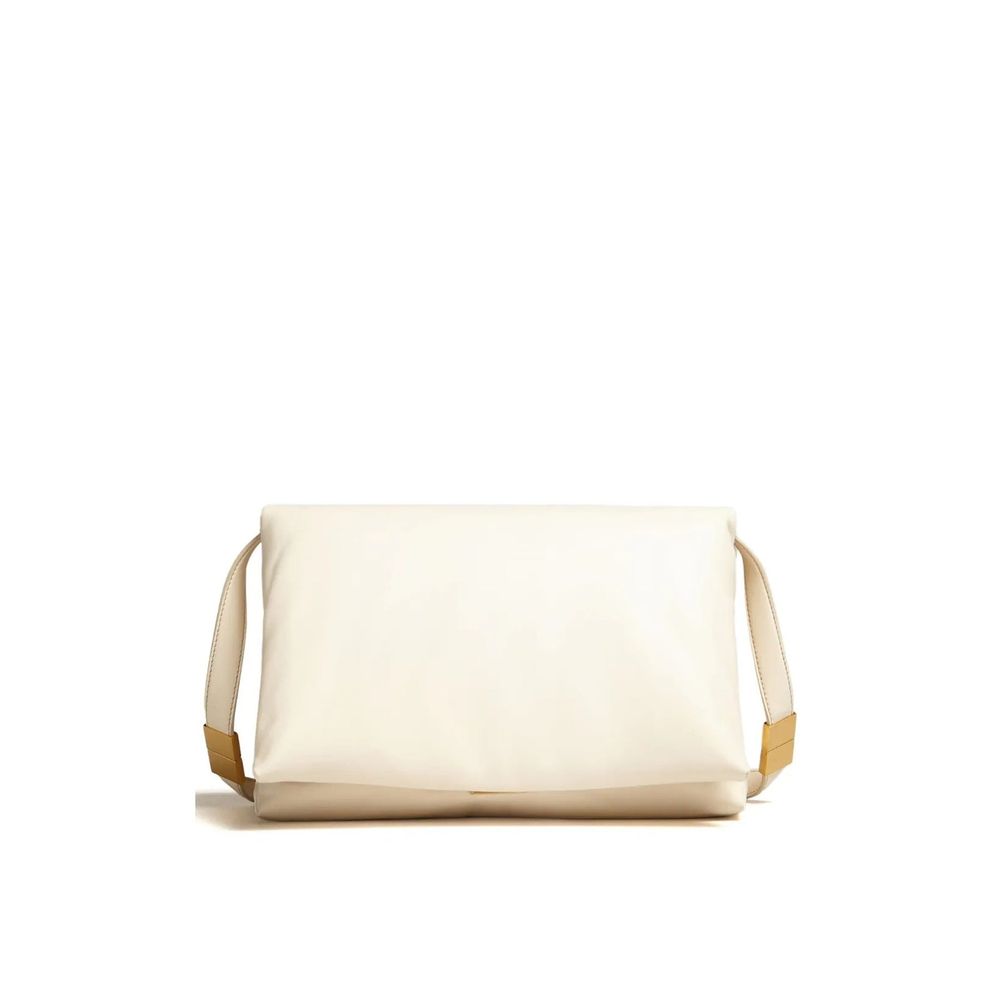 White Calfskin Shoulder Bag