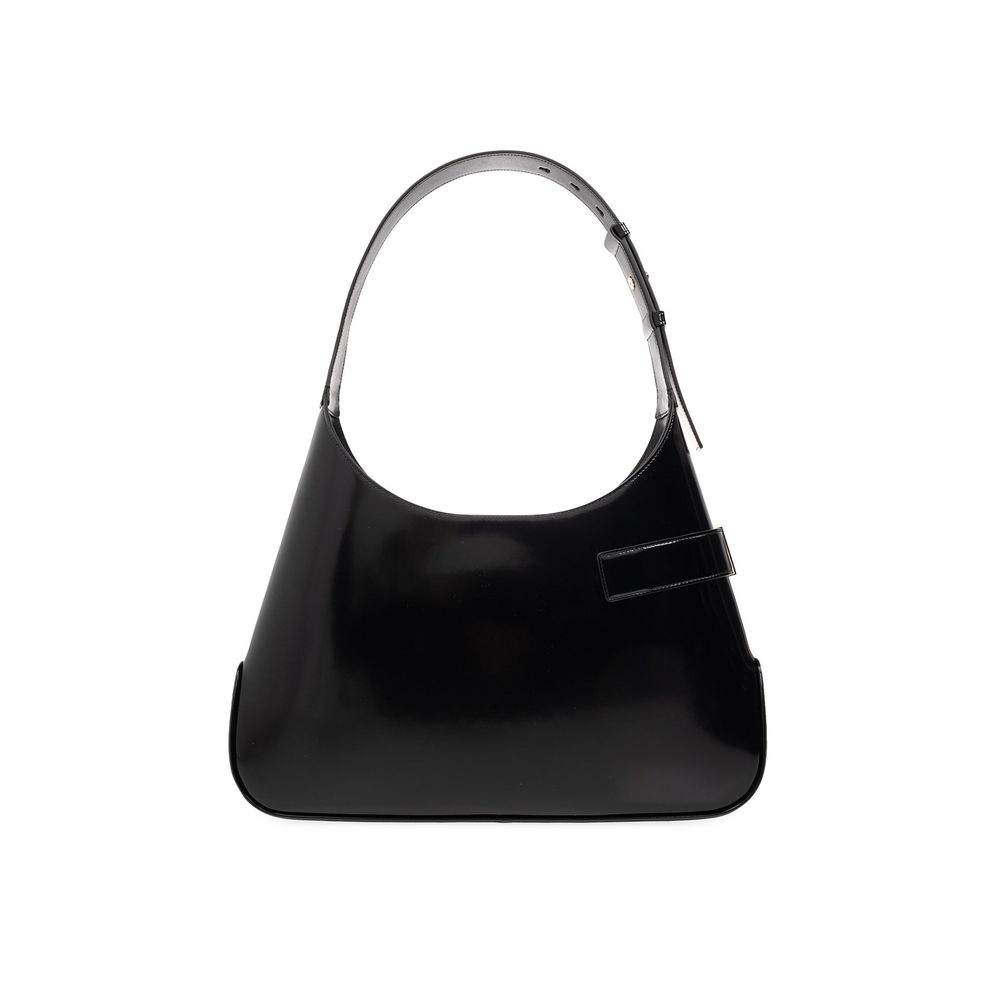 Black Calfskin Shoulder Bag