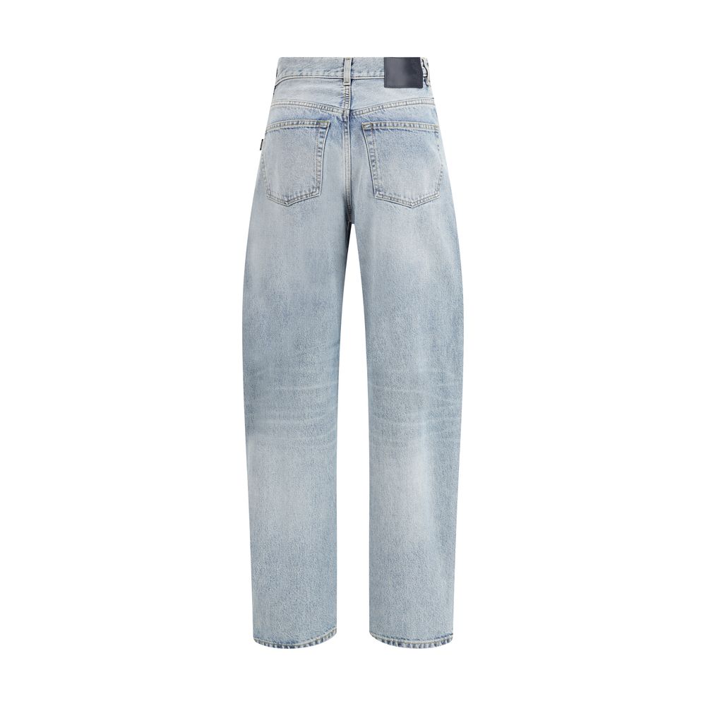 Light Blue Cotton Relaxed Fit Jeans