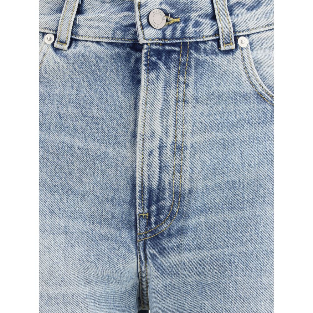 Light Blue Cotton Relaxed Fit Jeans