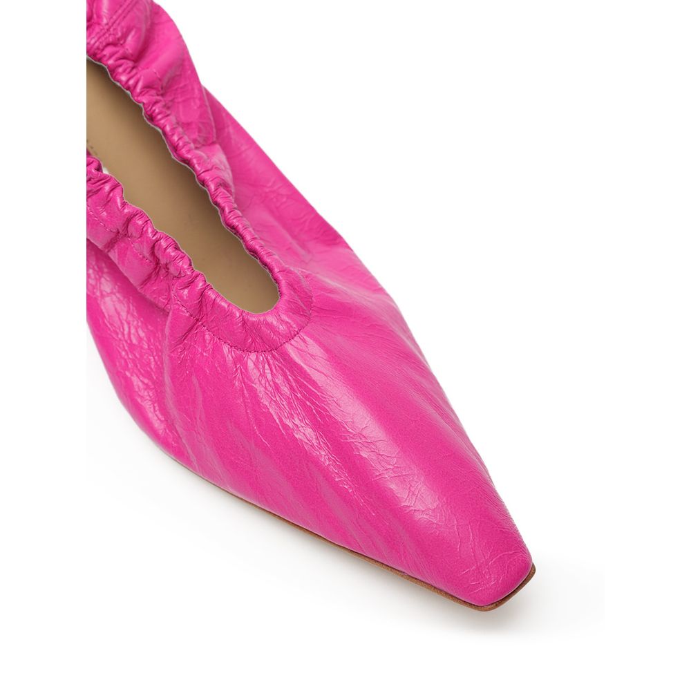 Fuchsia Leather Slippers