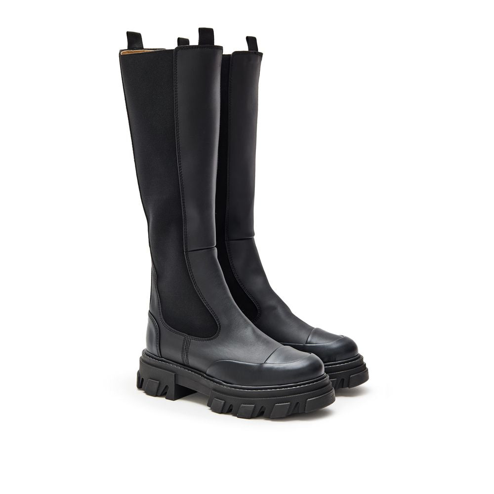 Black Leather Chelsea Boots