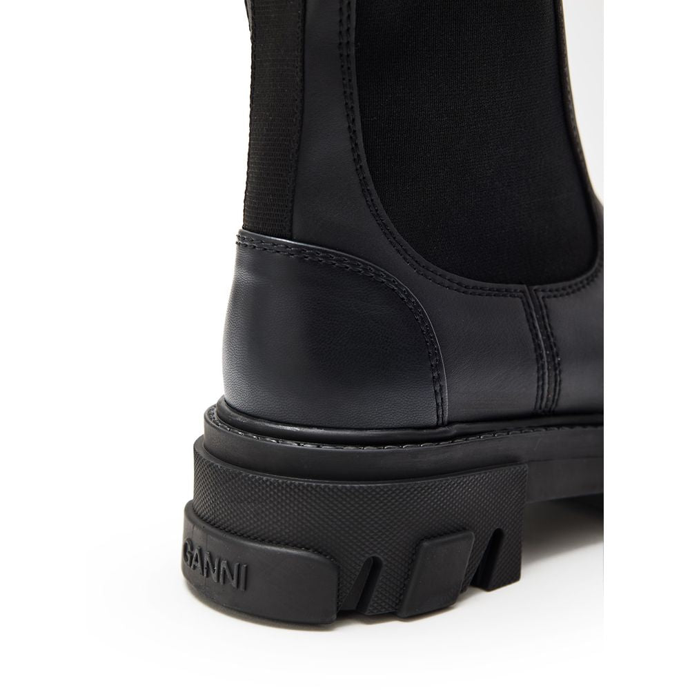 Black Leather Chelsea Boots