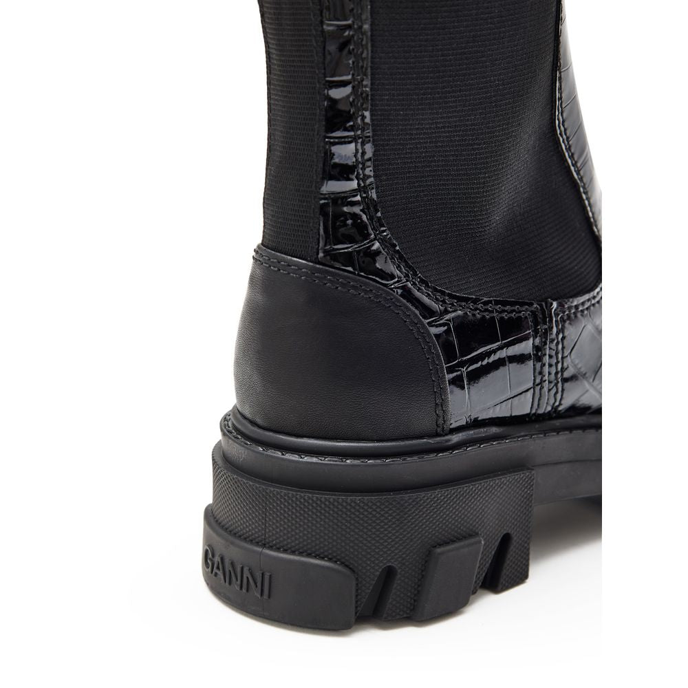 Black Leather Chelsea Boots