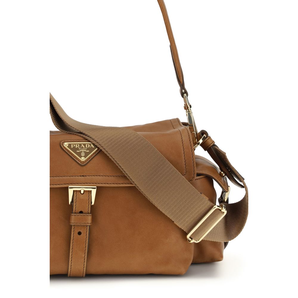 Beige Calf Leather Bos Taurus Shoulder Bag