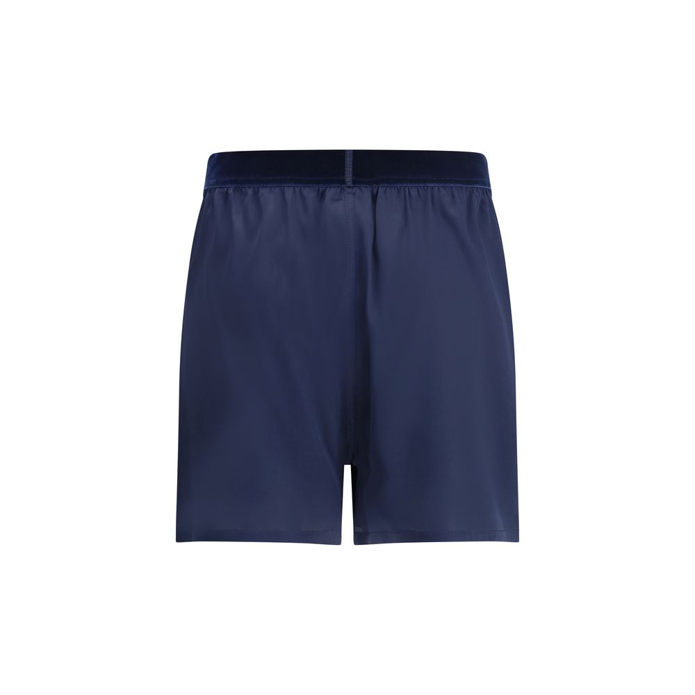 Blue Silk Bermuda Shorts