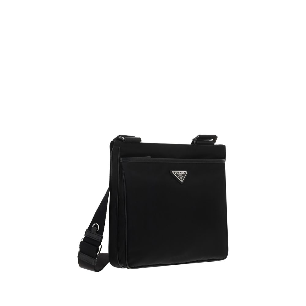 Black Recycled Polyamide Shoulder Bag