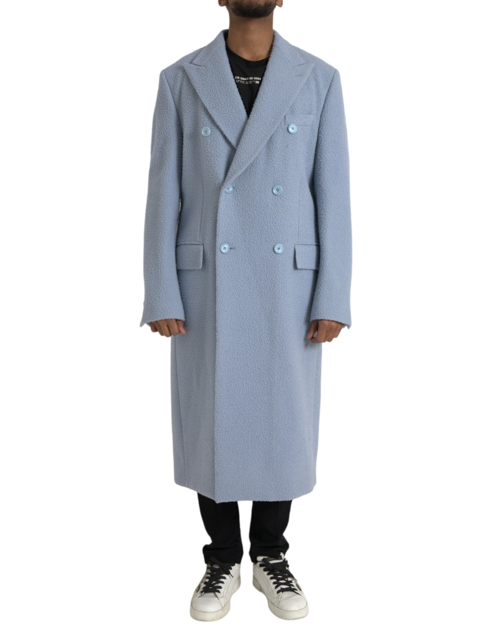 Light Blue Cashmere Trench Coat
