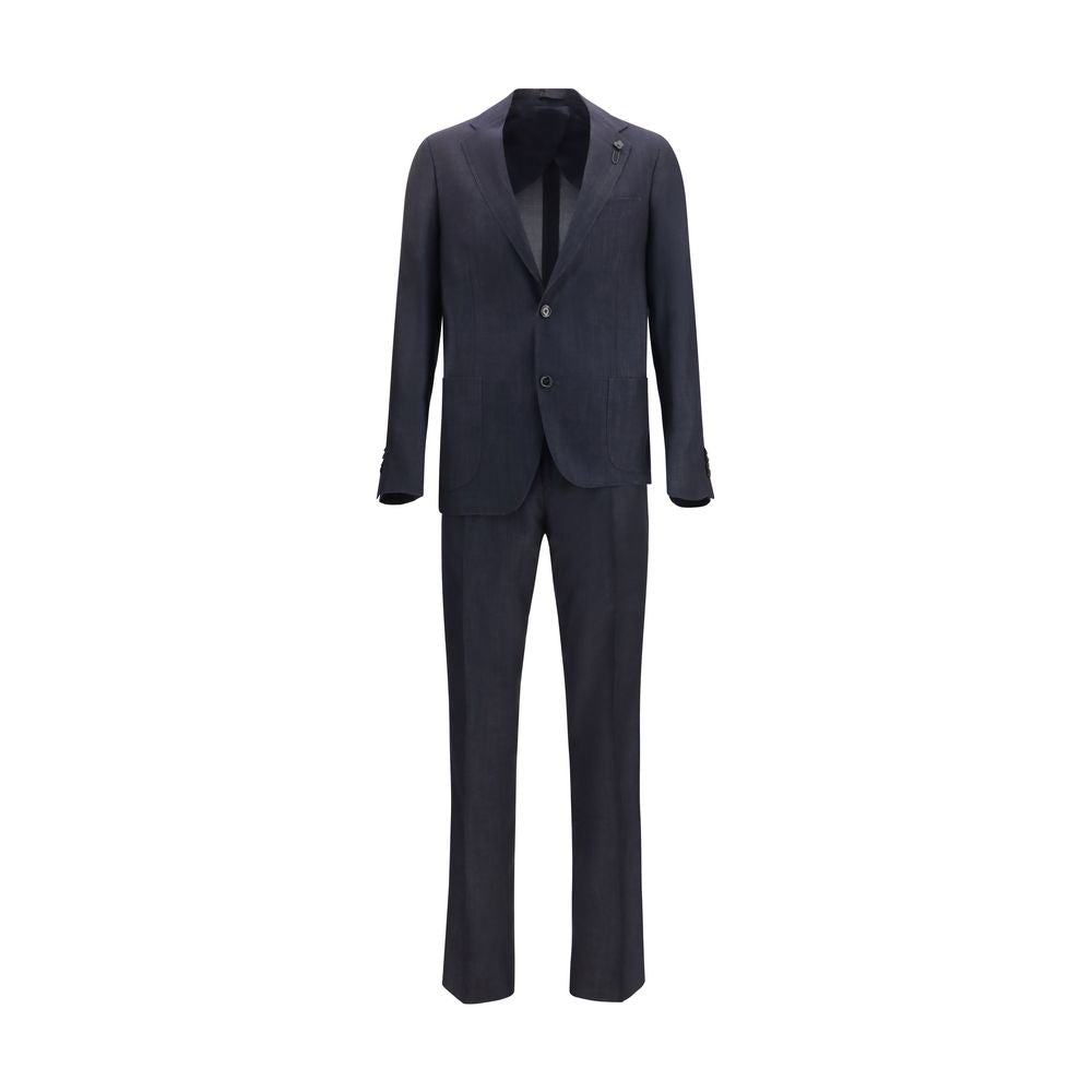 Blue Cotton Two-Piece Suit