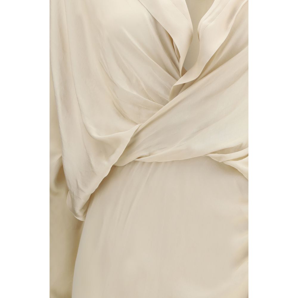 Cream Viscose Casual Dress