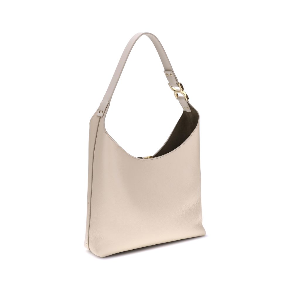 Beige Calf Leather Bos Taurus Shoulder Bag