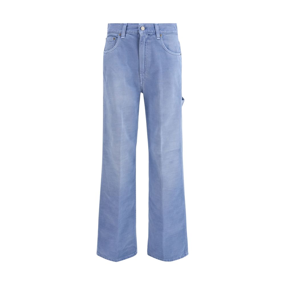 Light Blue Cotton Relaxed Fit Jeans