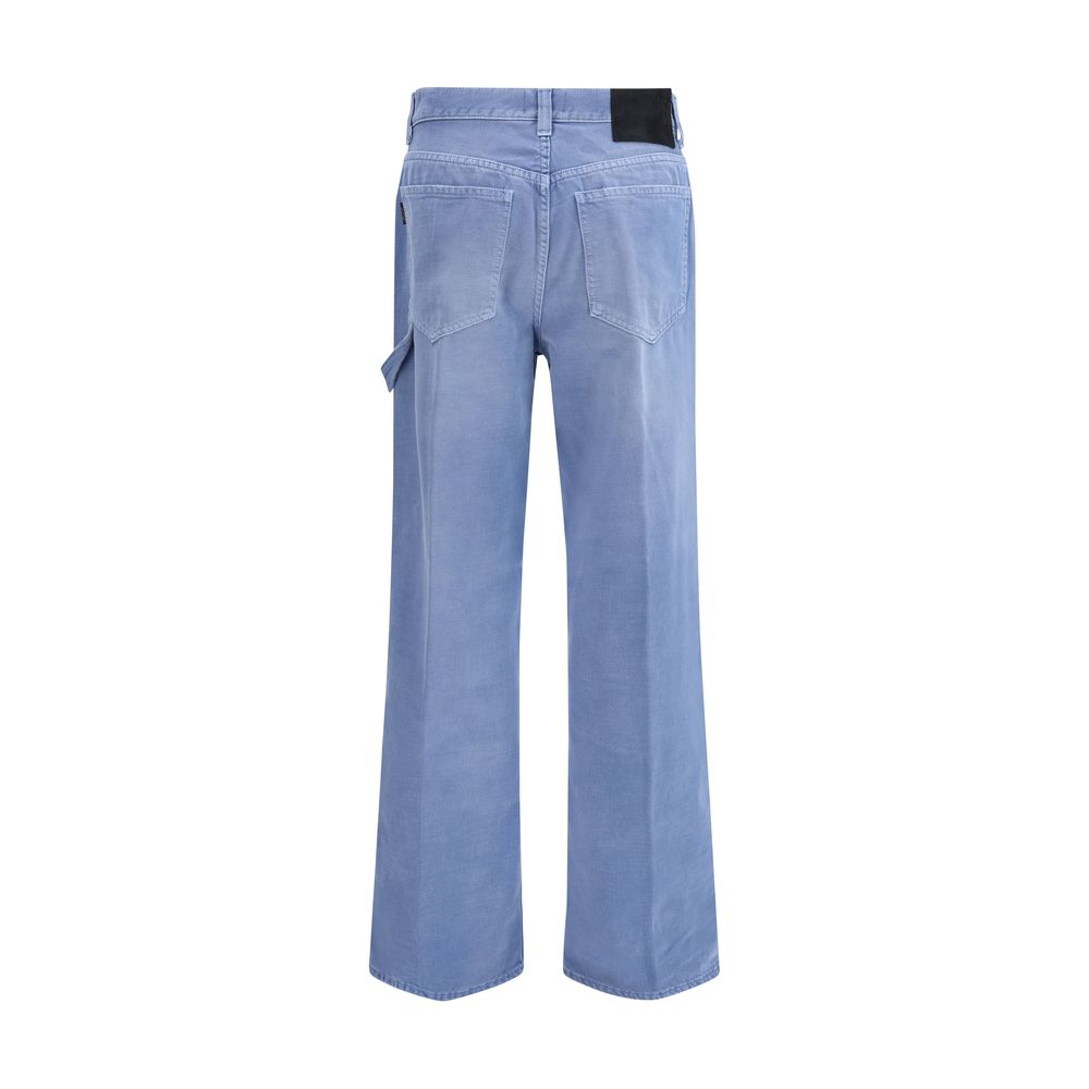 Light Blue Cotton Relaxed Fit Jeans