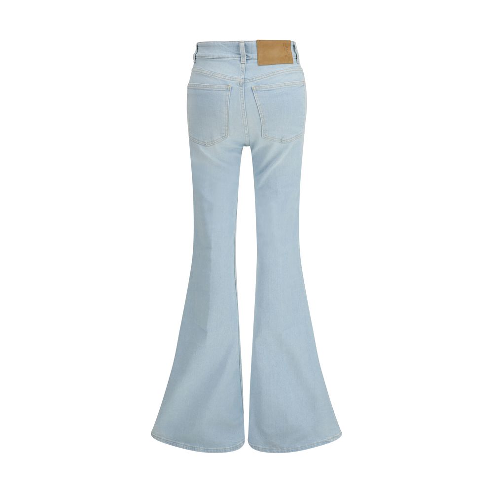Light Blue Cotton Flared Jeans