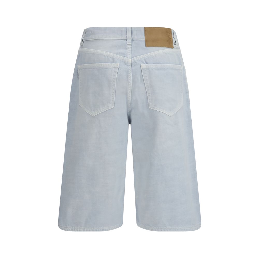 Light Blue Cotton Bermuda Shorts