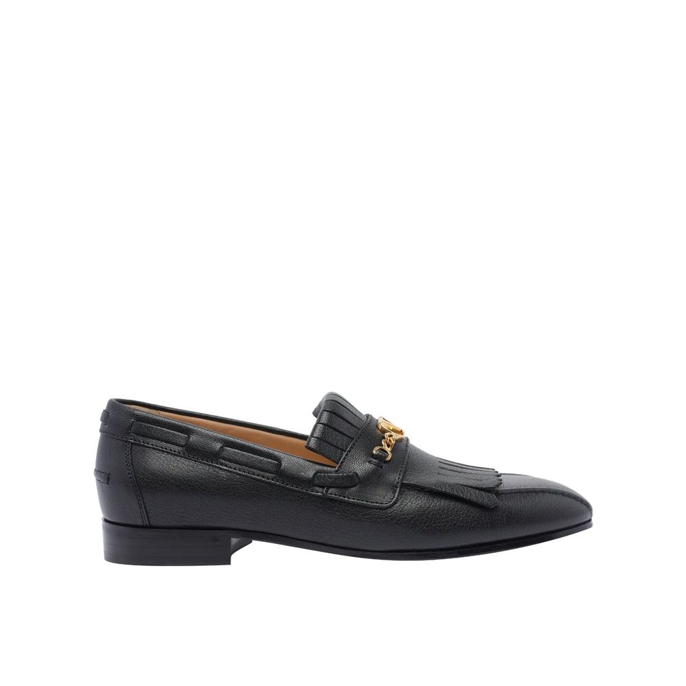 Black Leather Slip-On Loafers