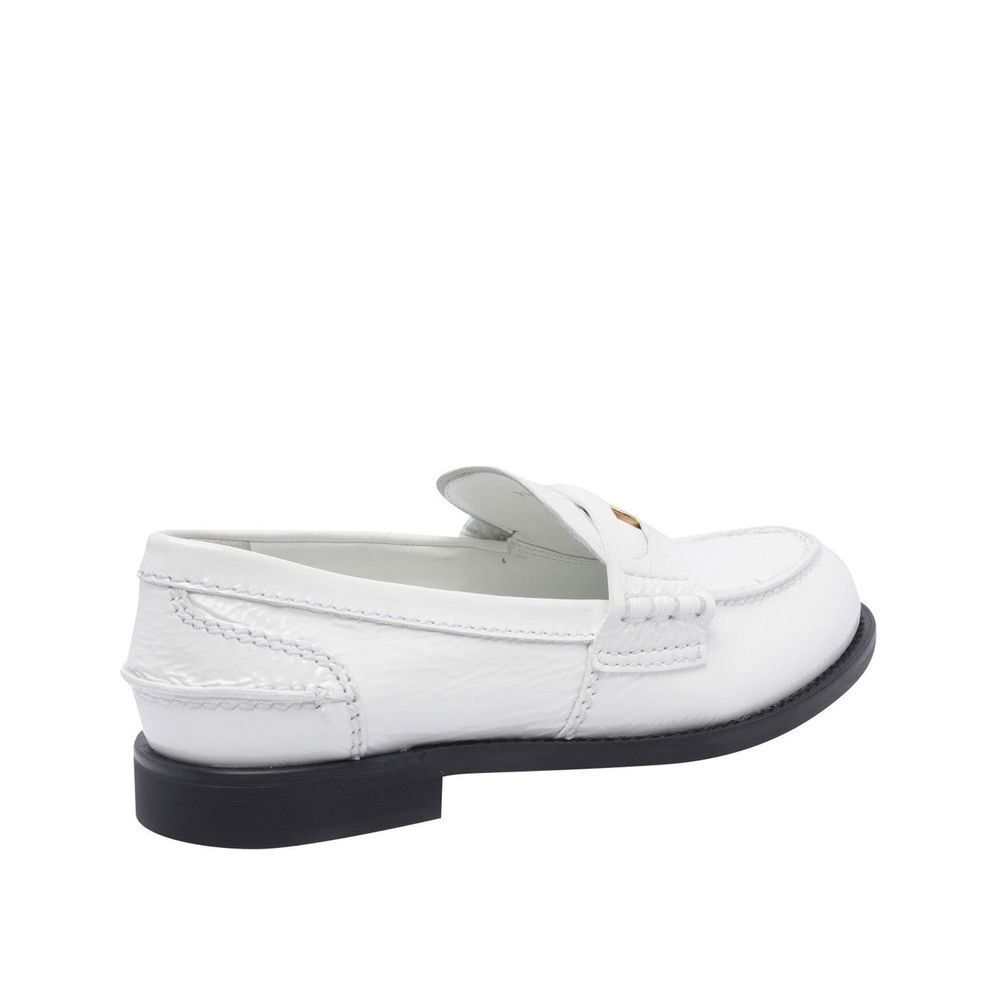 White Leather Slip-On Loafers