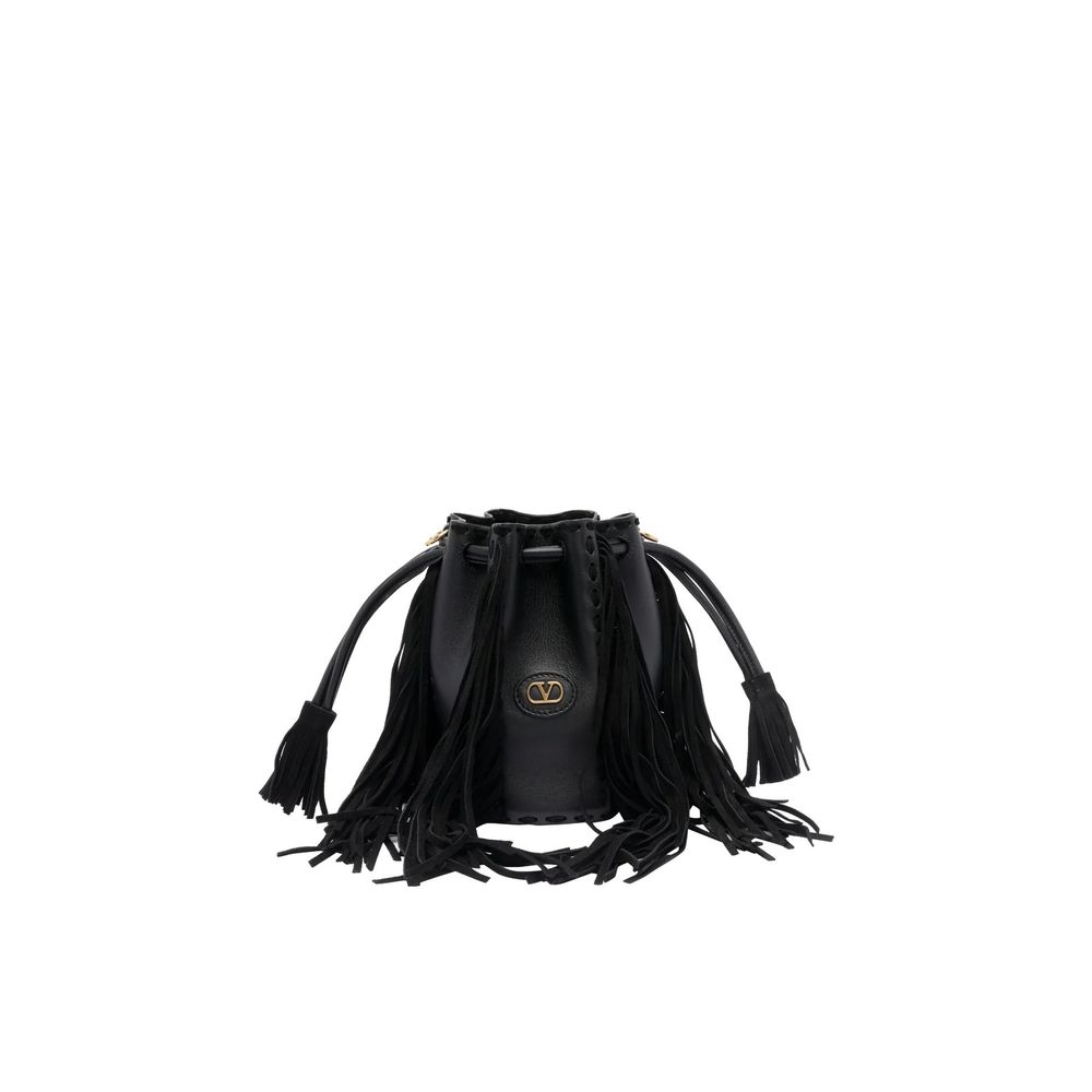 Black Leather Backet Bag