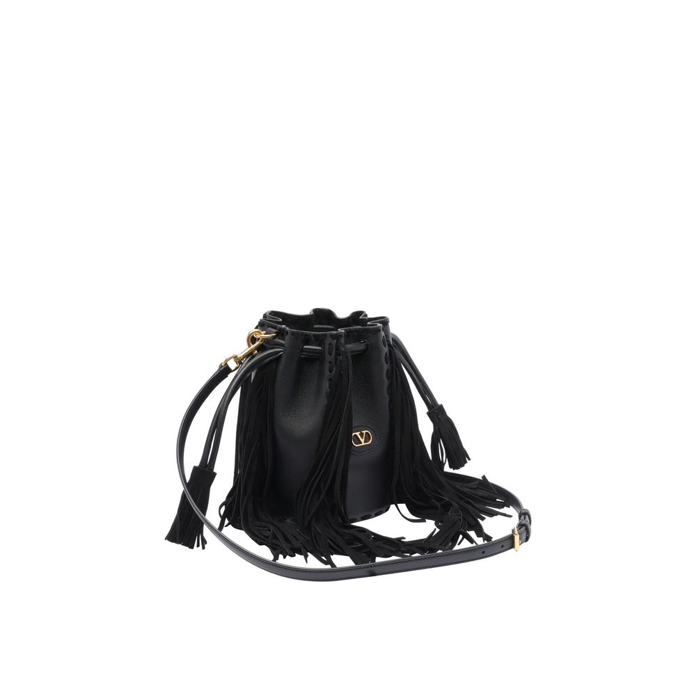 Black Leather Backet Bag