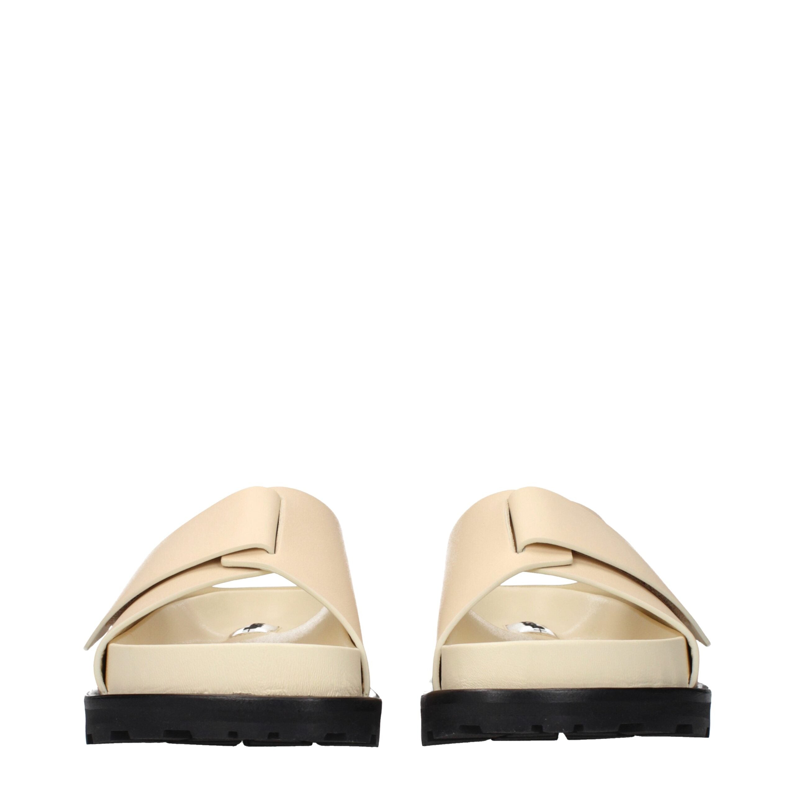 Beige Leather Sandals