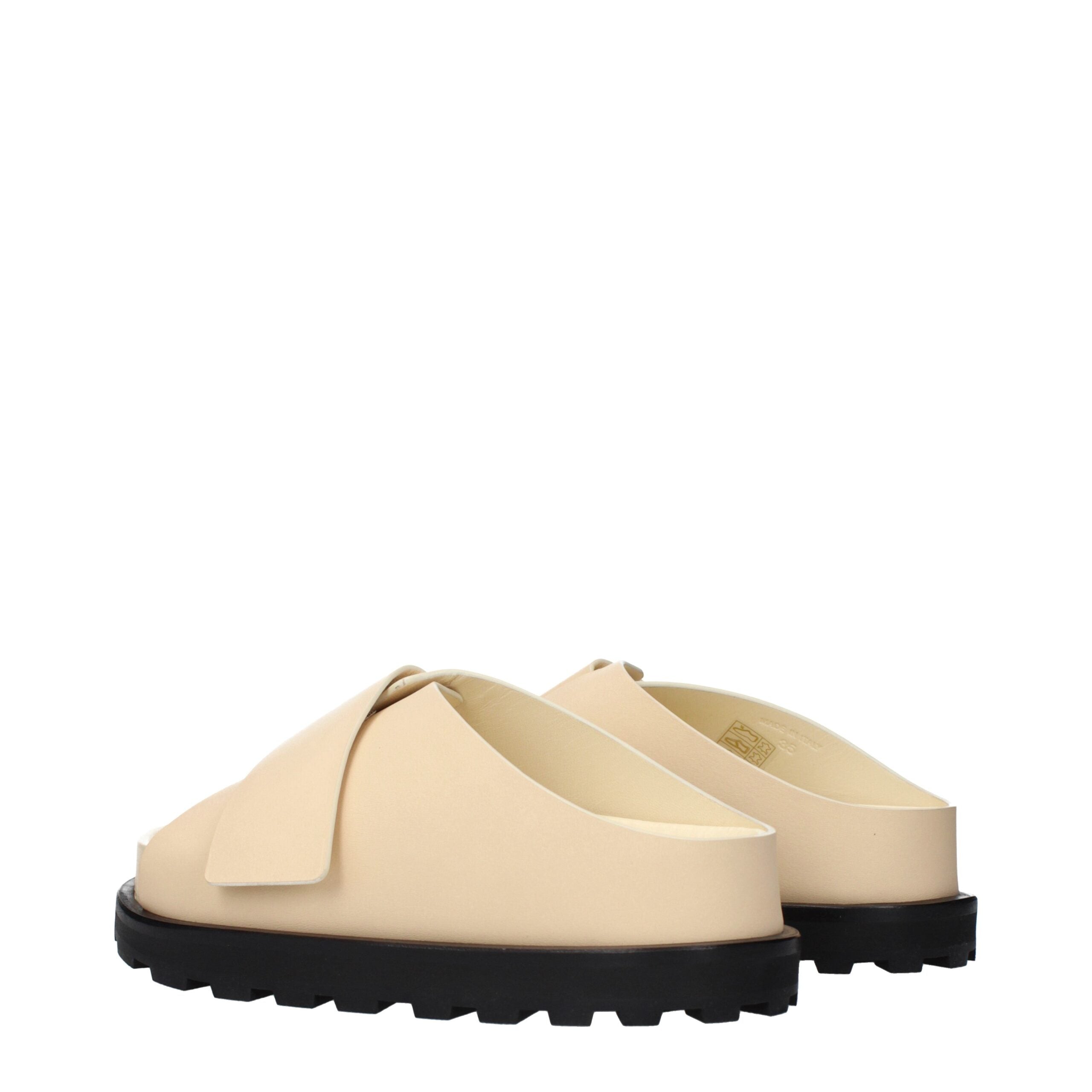 Beige Leather Sandals