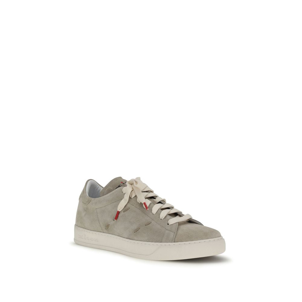 Beige Calf Leather Bos Taurus Low Top Sneakers