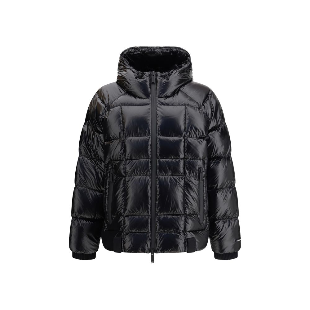 Black Polyamide Full-Length Jacket