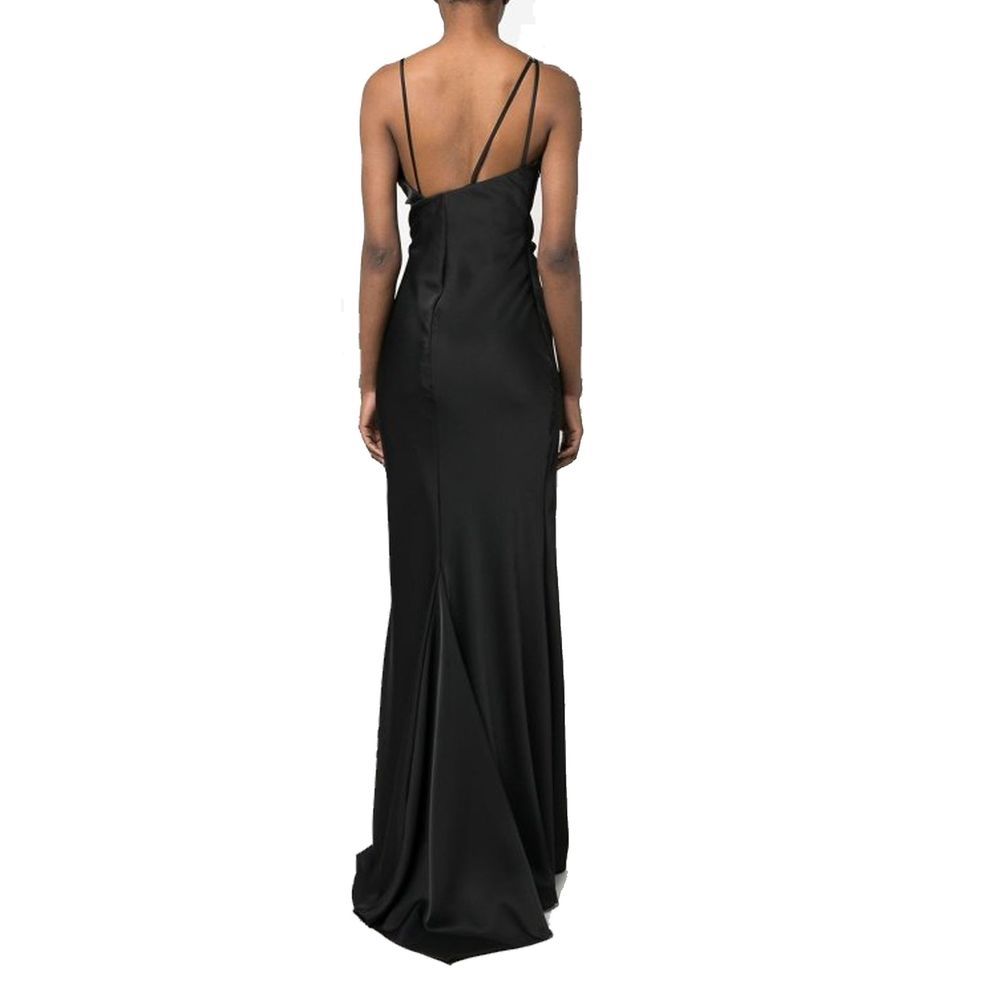 Black Polyester Cocktail Dress