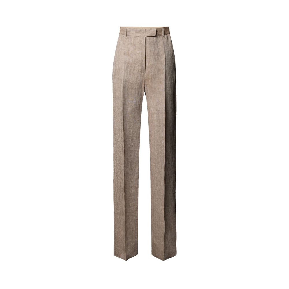 Brown Linen Casual Pants