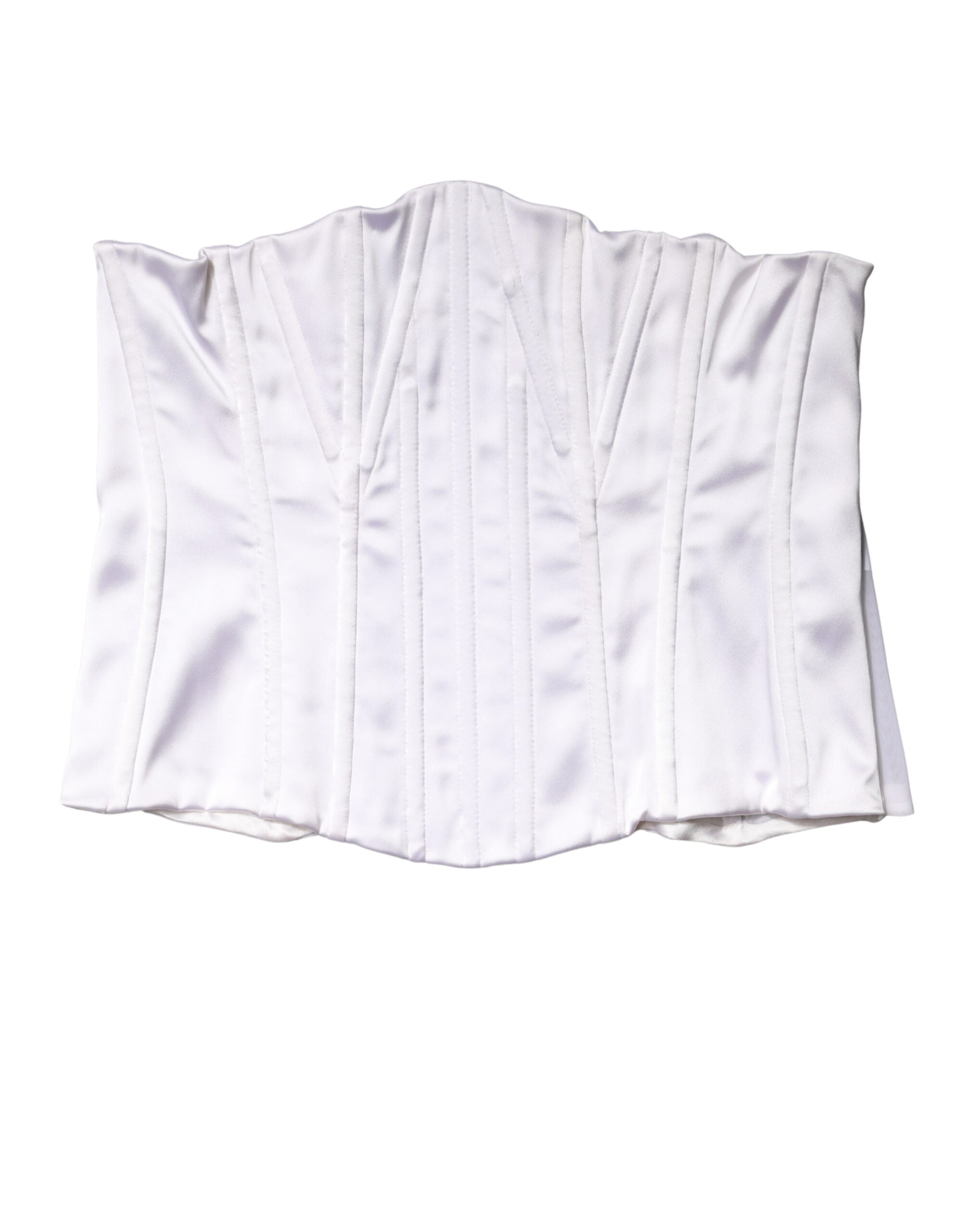 White Polyamide Waist Cincher Bustier Corset Top