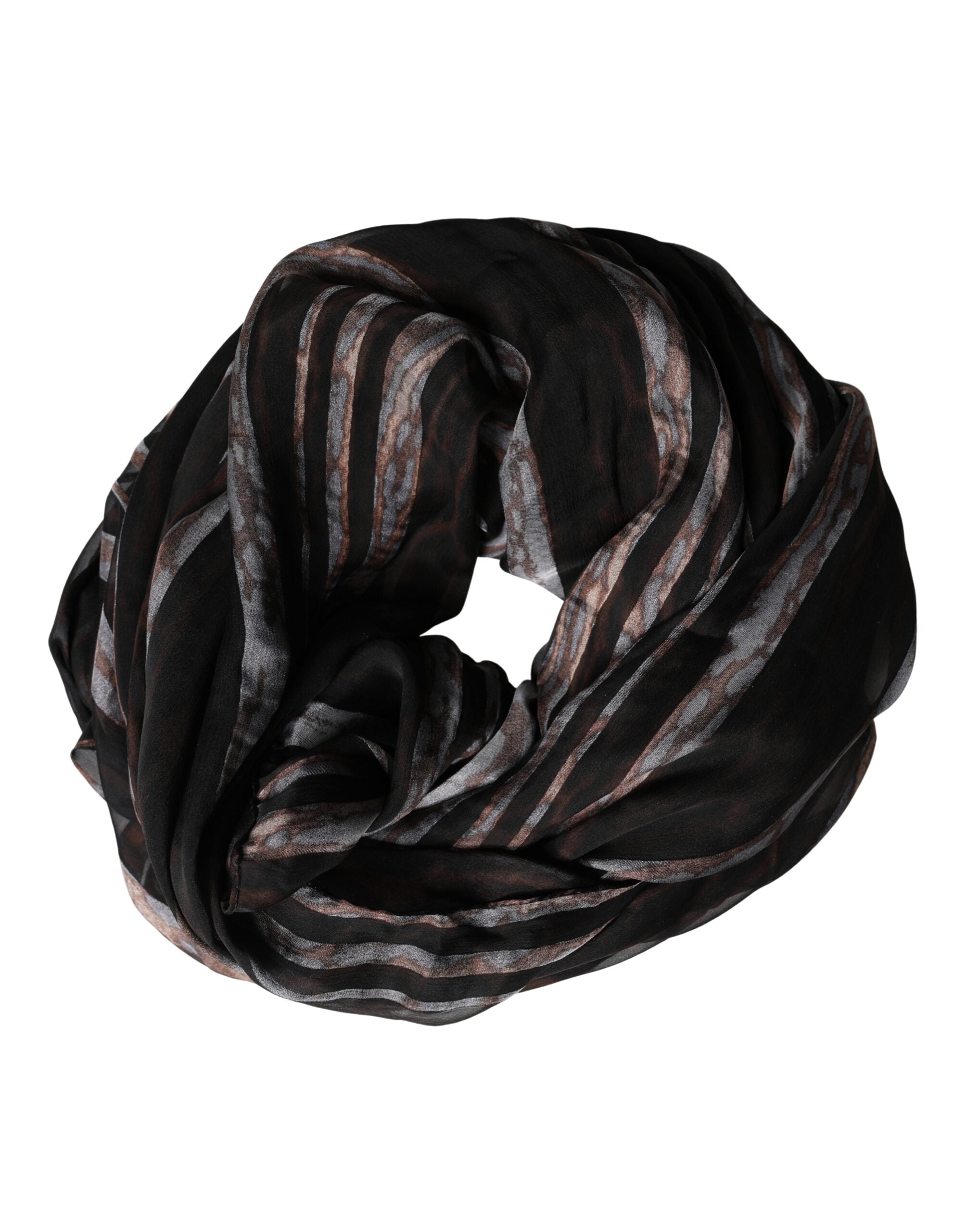 Black Stripes Silk Wrap Shawl Stole 193cm x 131cm Scarf