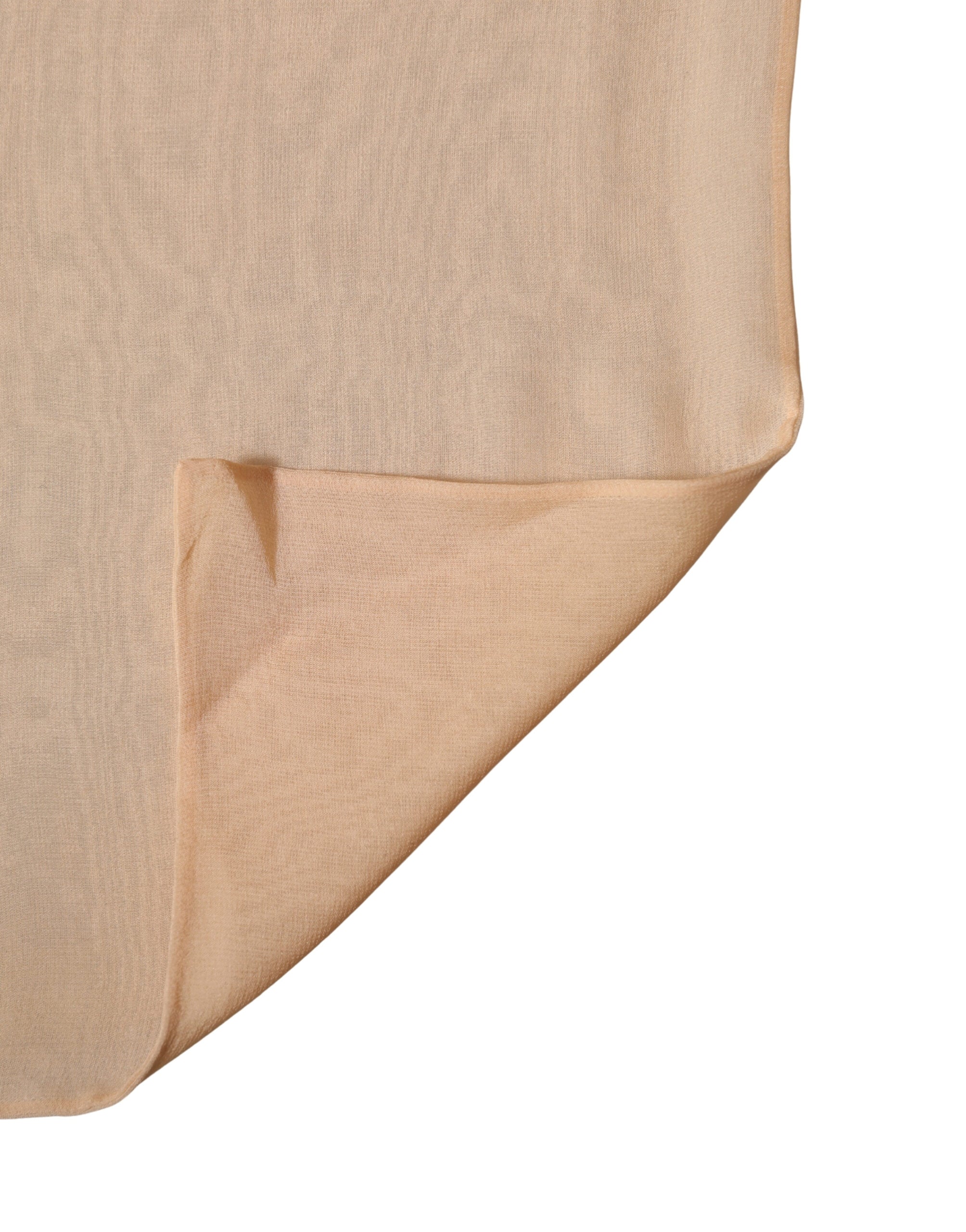 Beige Silk Sash Wrap Foulard Stole 292cm x 19cm Scarf