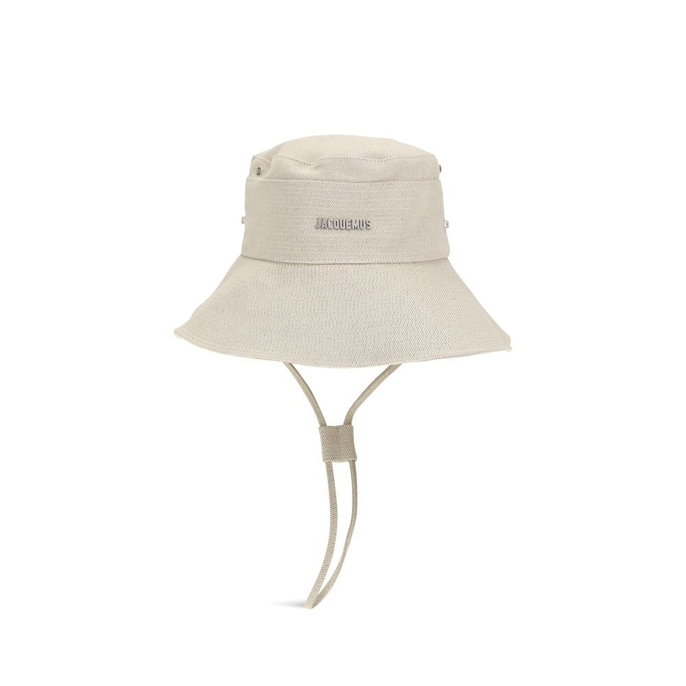 Beige Cotton Bucket Hat