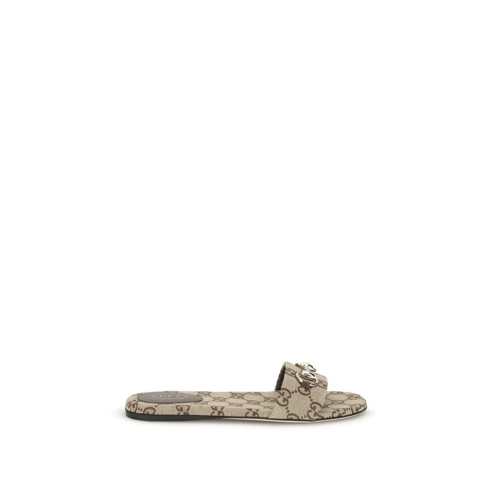 Beige Cotton Sandals