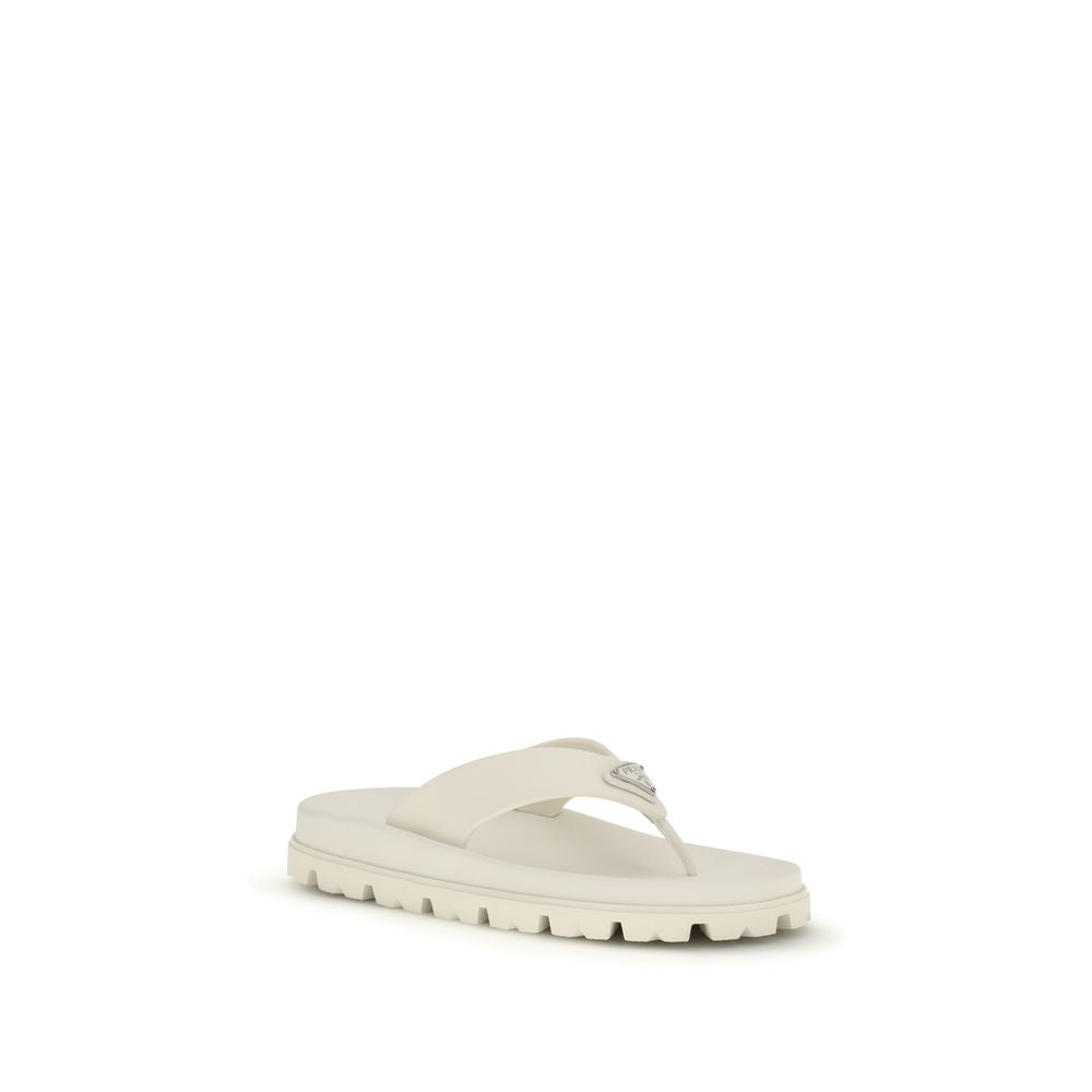 White Rubber Flip-Flop Sandals