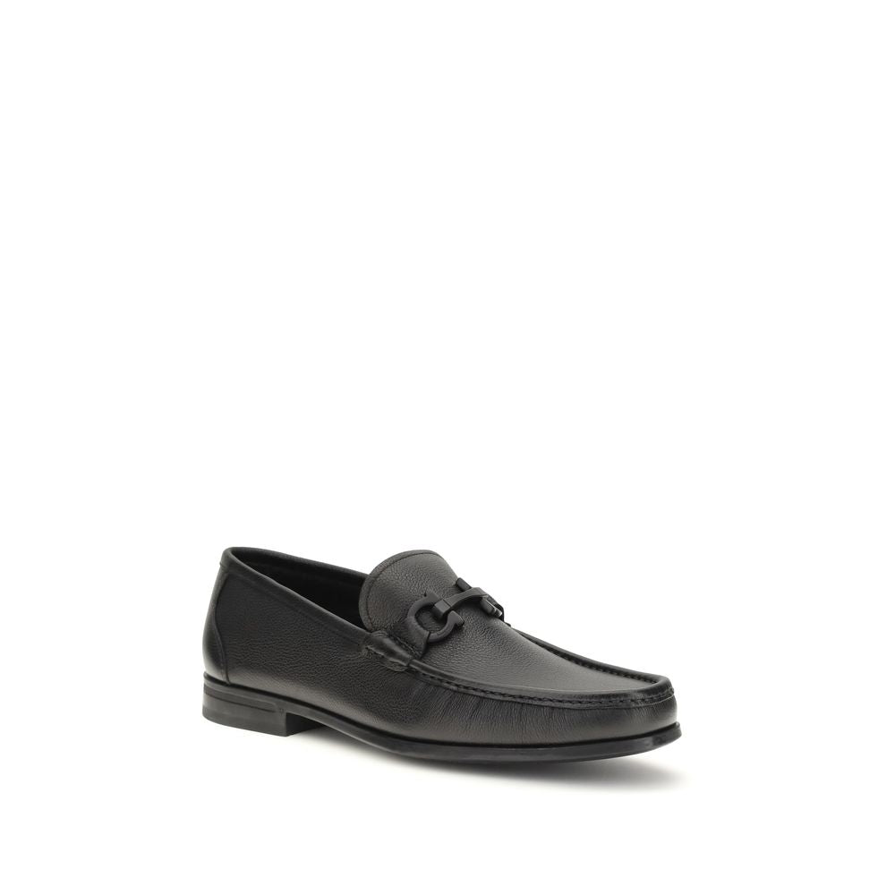 Black Calf Leather Bos Taurus Slip-On Loafers