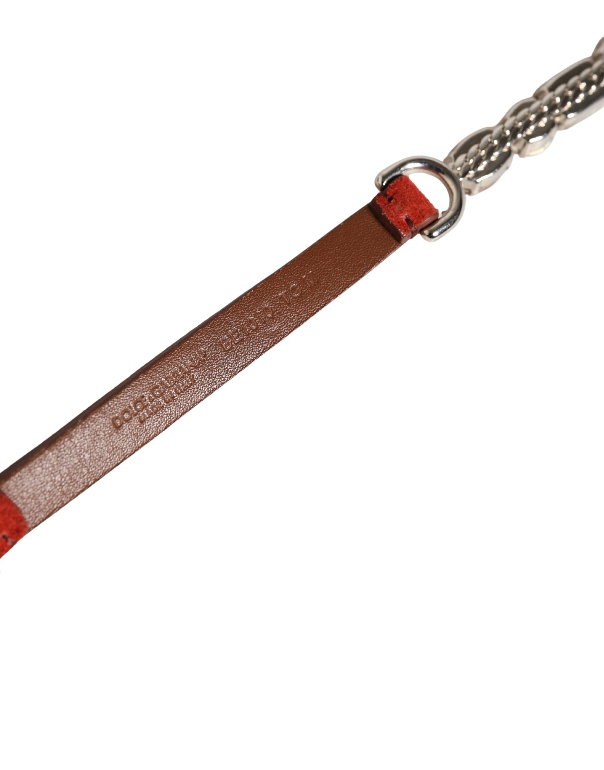 Red Velvet Crystals Chain Embellished Belt