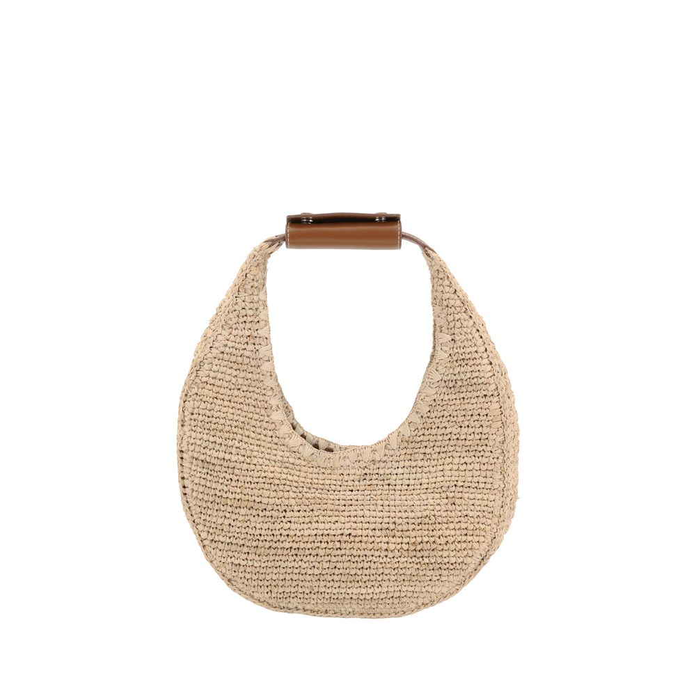 Beige Raffia Shoulder Bag