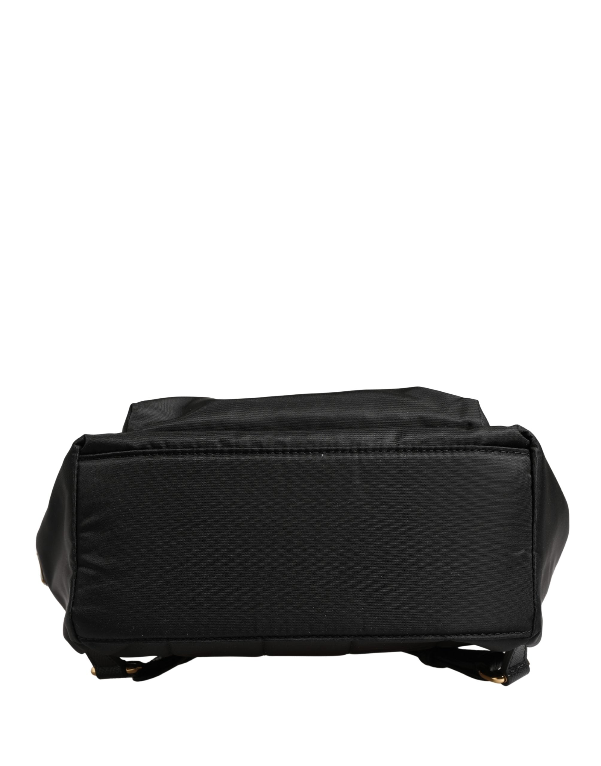 VULCANO Black Nylon #DGFAMILY Embellished Backpack Bag