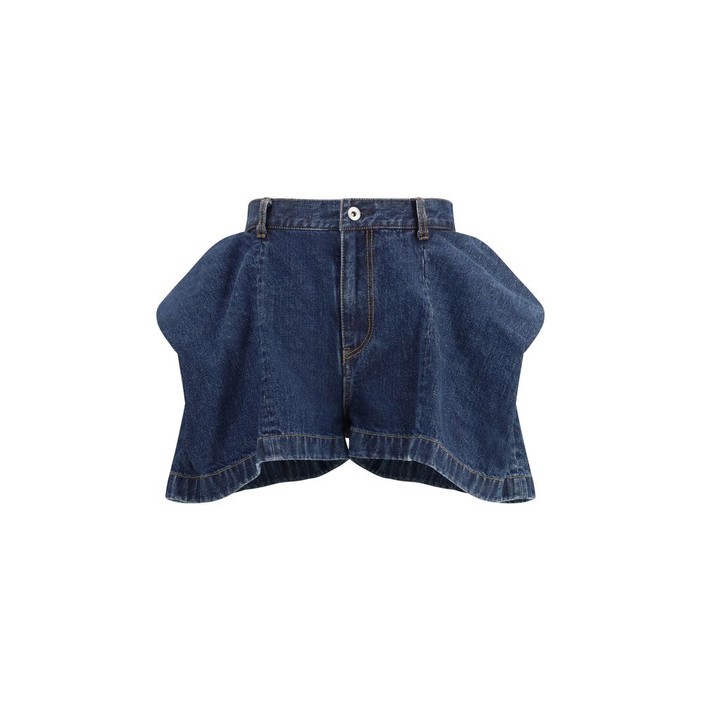 Blue Cotton Bermuda Shorts