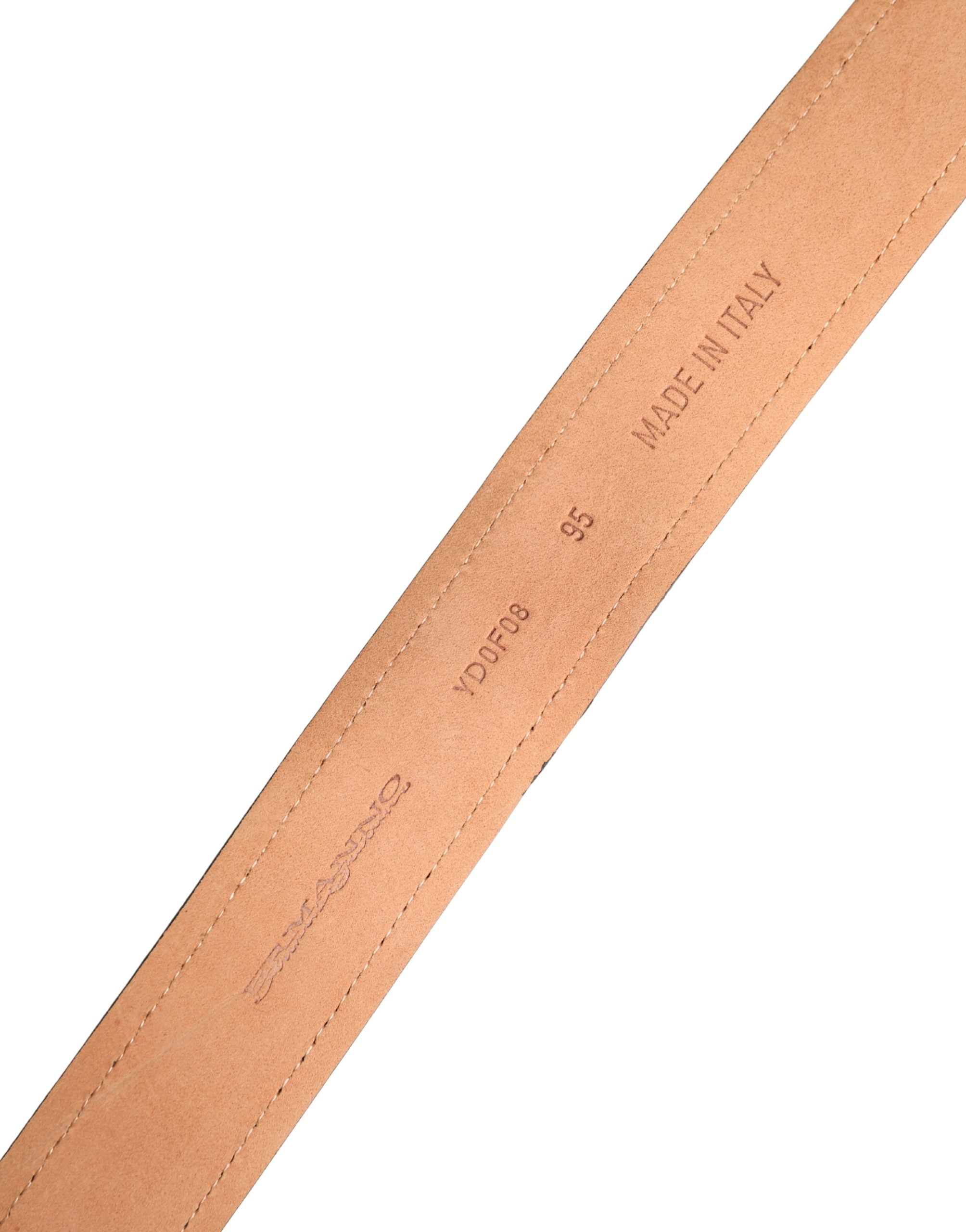 Black Wool Cotton Logo Metal Buckle Belt