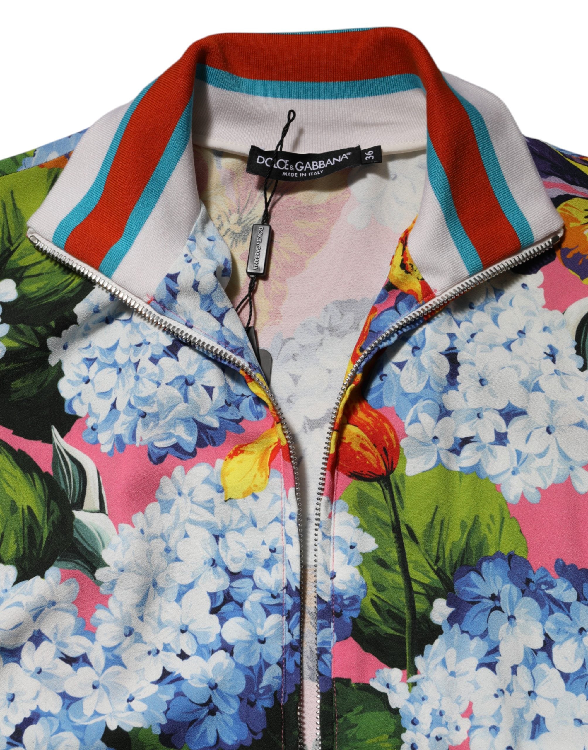 Multicolor Floral Print Zip Cardigan Jacket