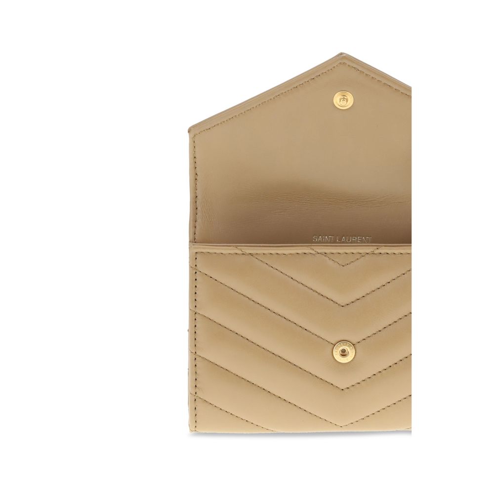 Beige Calf Leather Bos Taurus Wallet