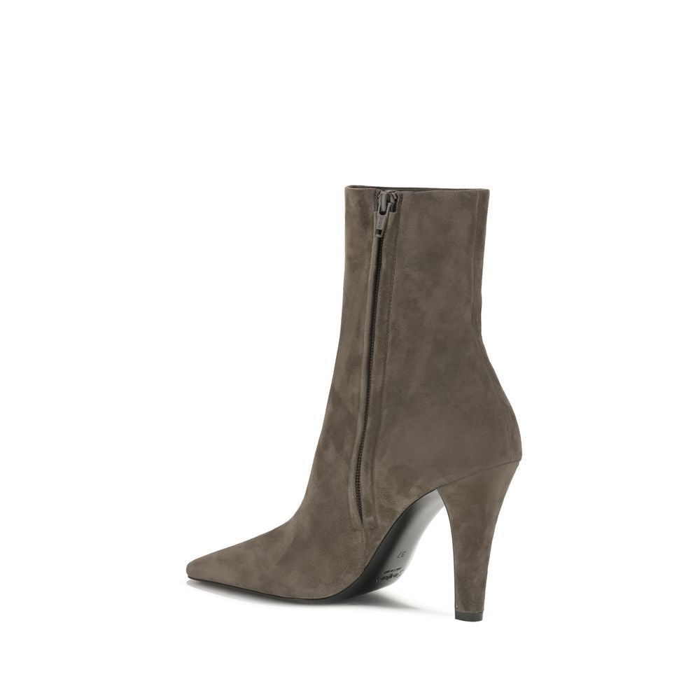 Gray Calf Leather Bos Taurus Ankle Boots