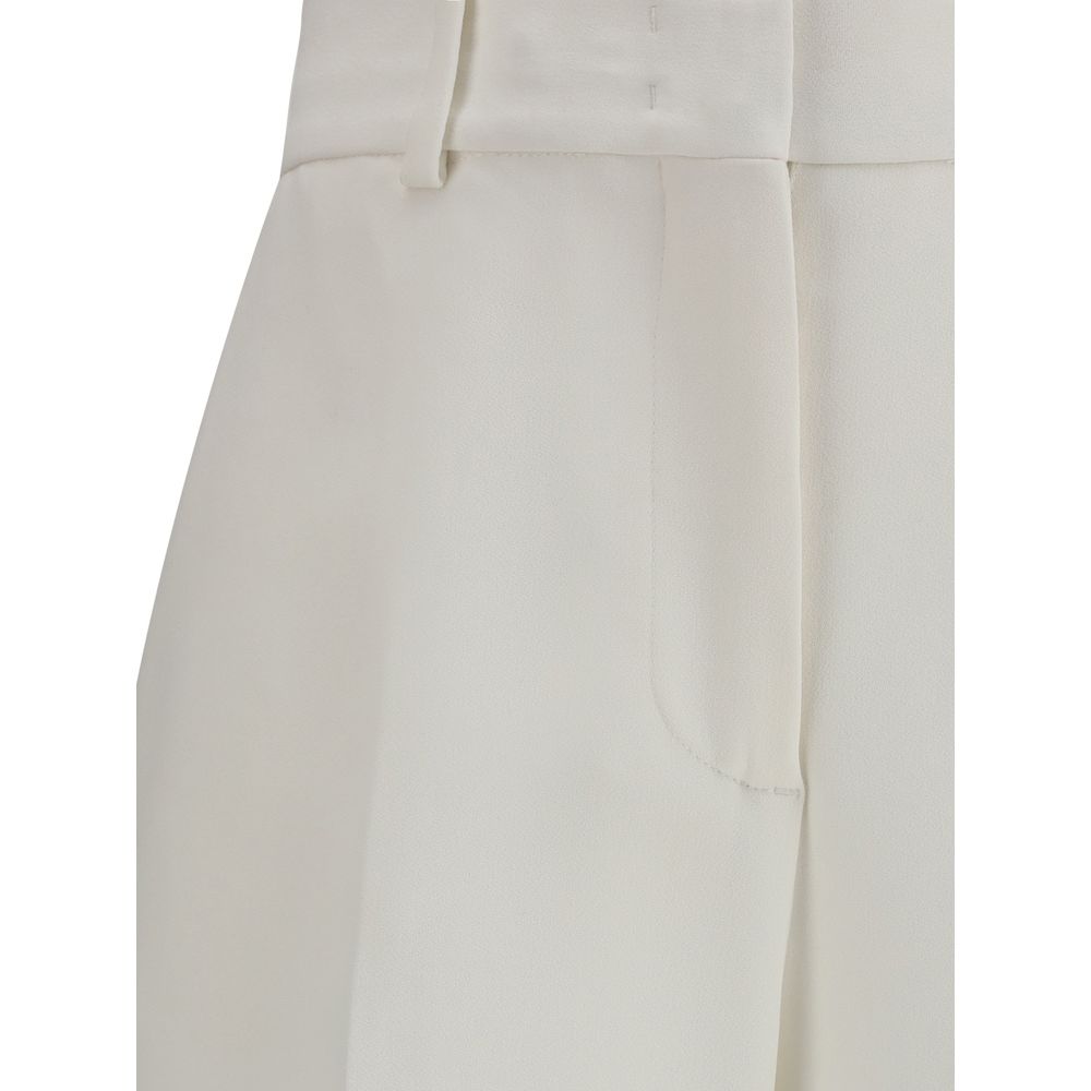 White Viscose Casual Pants