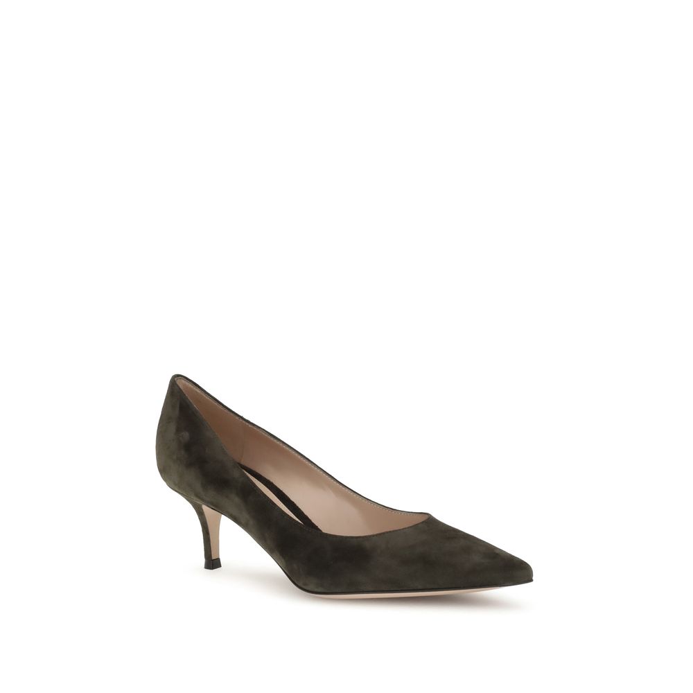 Brown Calf Leather Bos Taurus Mid Heel Pumps