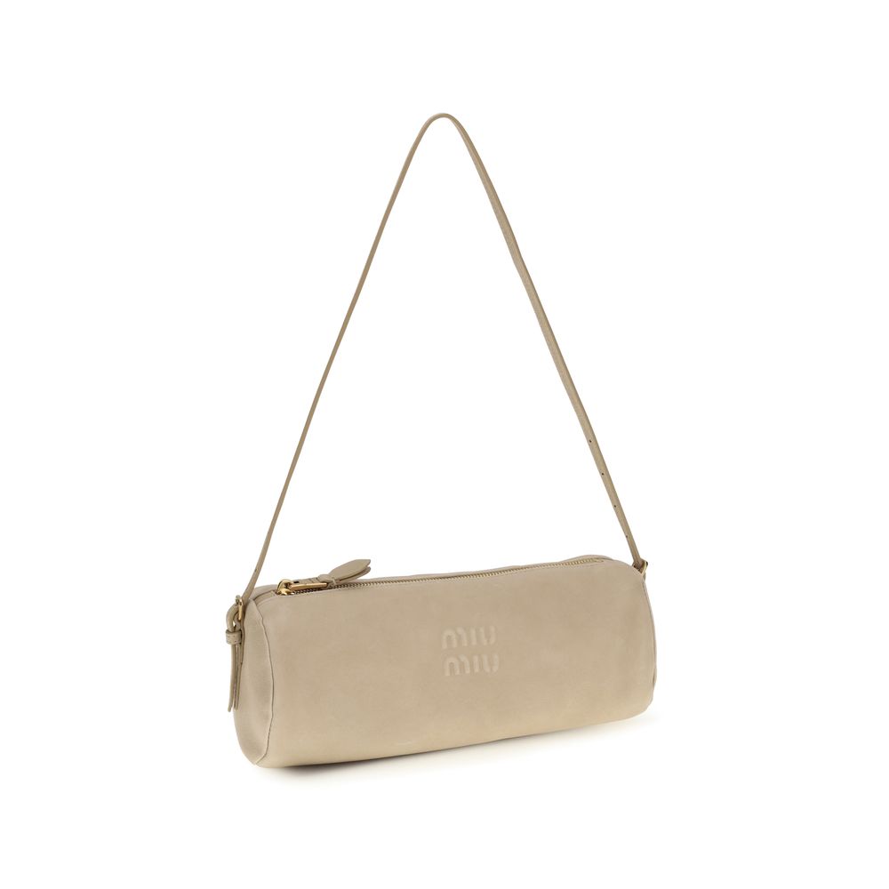 Beige Calf Leather Bos Taurus Shoulder Bag
