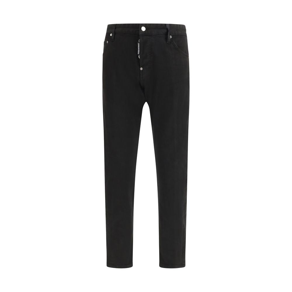 Black Cotton Slim Fit Jeans